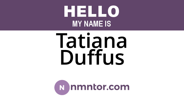 Tatiana Duffus