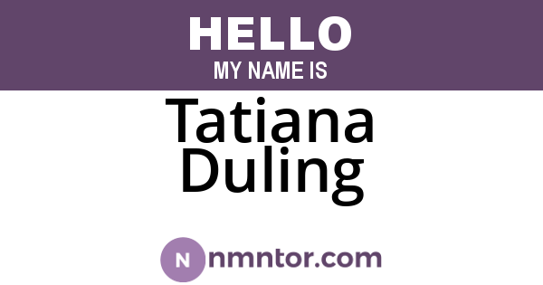 Tatiana Duling