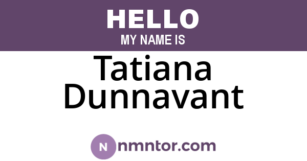 Tatiana Dunnavant