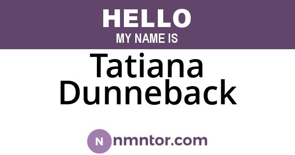 Tatiana Dunneback