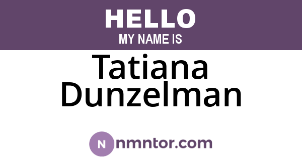 Tatiana Dunzelman