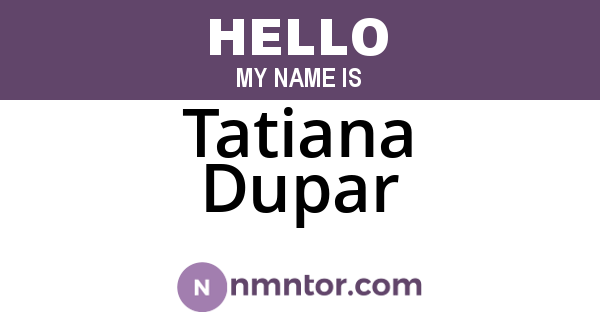 Tatiana Dupar
