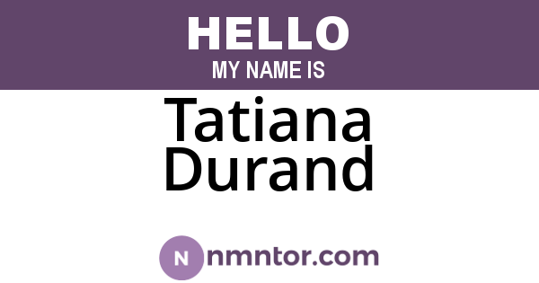Tatiana Durand
