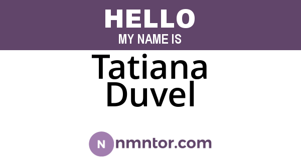 Tatiana Duvel