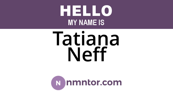 Tatiana Neff