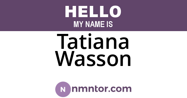 Tatiana Wasson