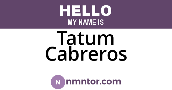 Tatum Cabreros