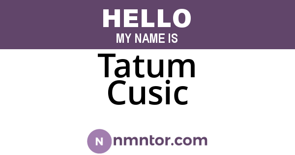 Tatum Cusic