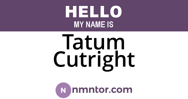 Tatum Cutright