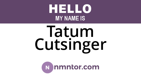 Tatum Cutsinger