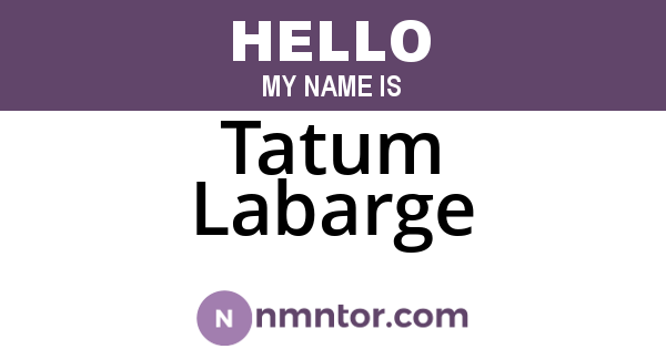 Tatum Labarge