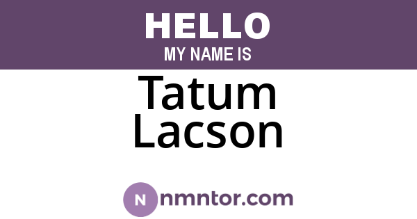 Tatum Lacson