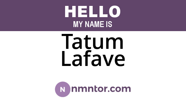 Tatum Lafave