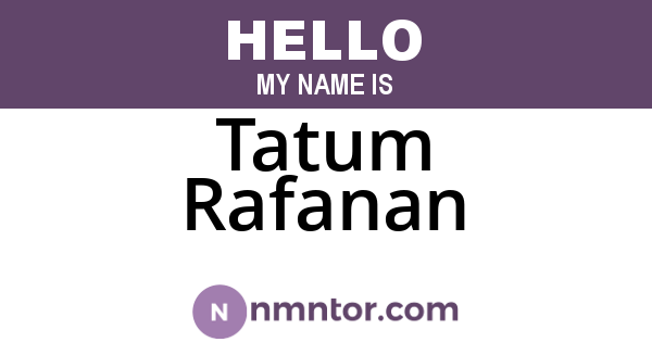 Tatum Rafanan