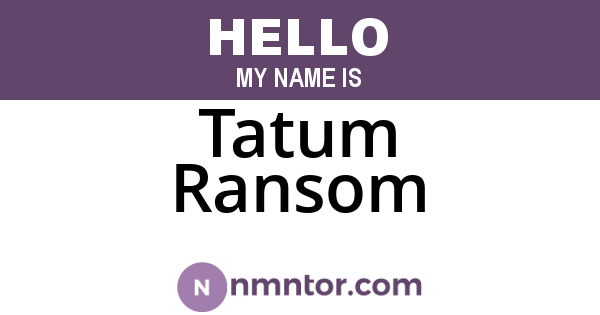 Tatum Ransom