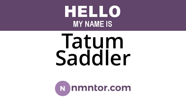 Tatum Saddler
