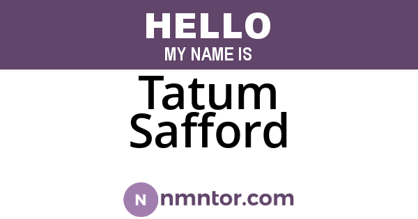 Tatum Safford