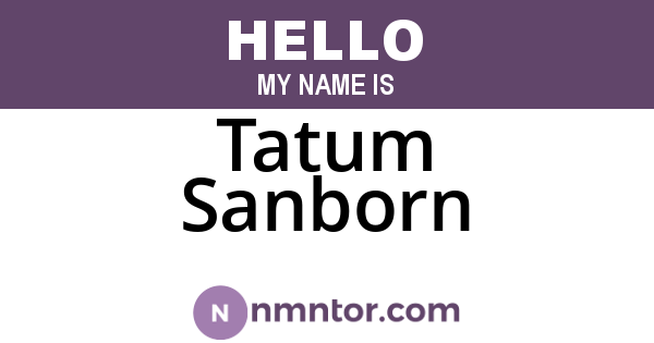 Tatum Sanborn