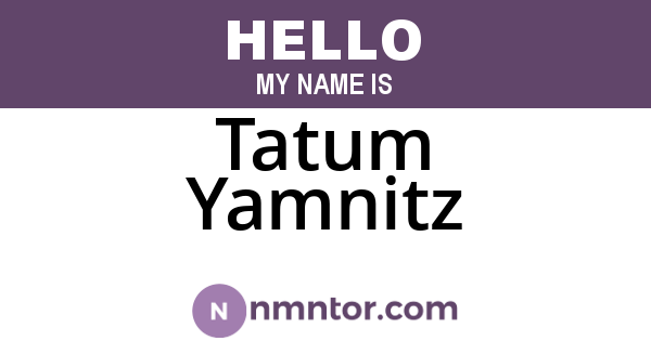 Tatum Yamnitz