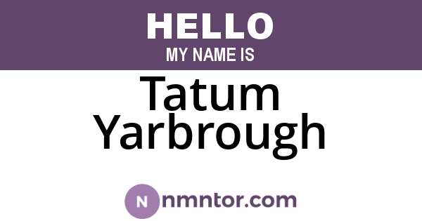 Tatum Yarbrough