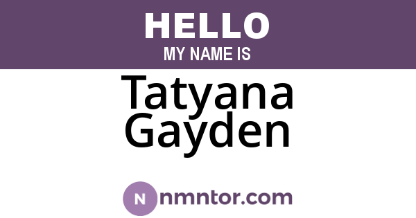 Tatyana Gayden