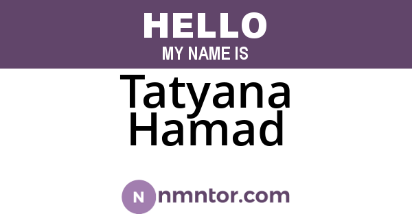 Tatyana Hamad