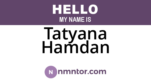 Tatyana Hamdan
