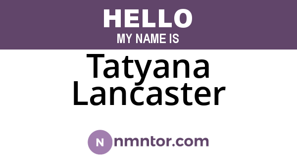 Tatyana Lancaster