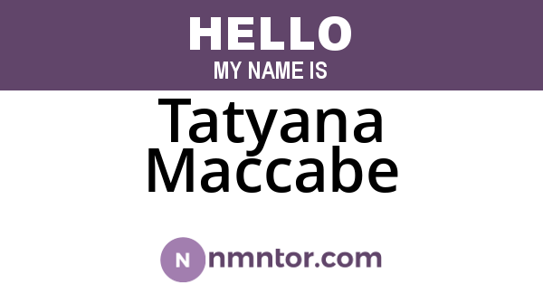 Tatyana Maccabe