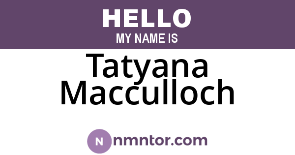 Tatyana Macculloch