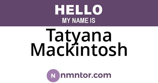 Tatyana Mackintosh