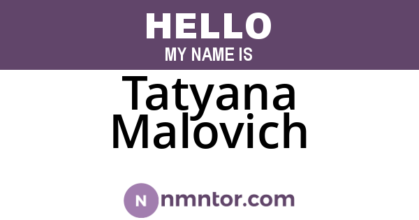 Tatyana Malovich