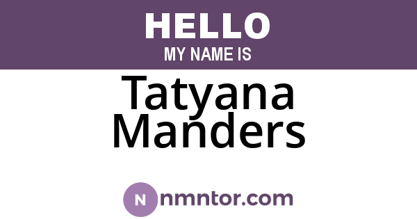 Tatyana Manders