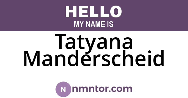 Tatyana Manderscheid