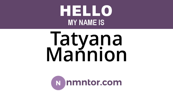 Tatyana Mannion