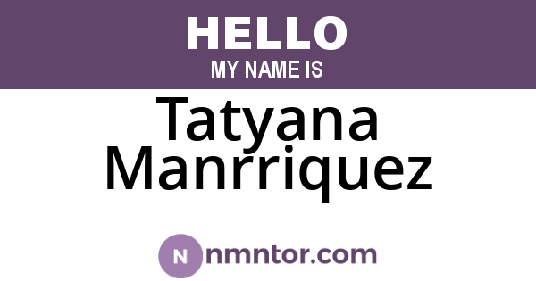 Tatyana Manrriquez