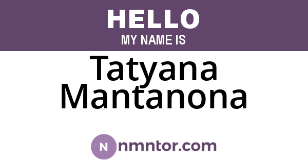 Tatyana Mantanona
