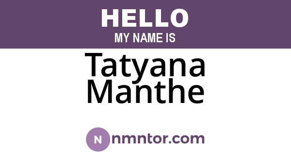 Tatyana Manthe