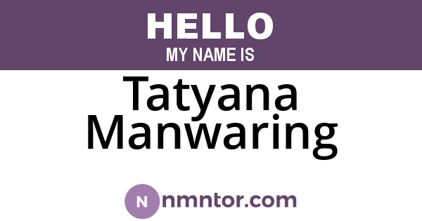 Tatyana Manwaring