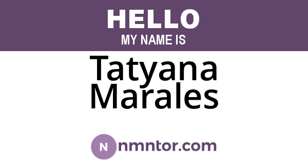 Tatyana Marales