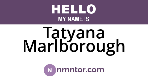 Tatyana Marlborough