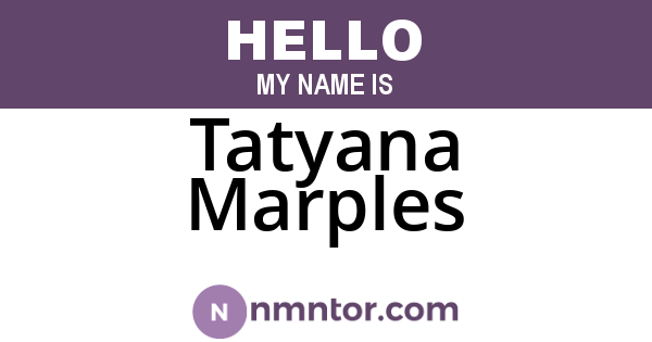 Tatyana Marples