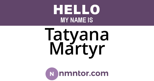 Tatyana Martyr