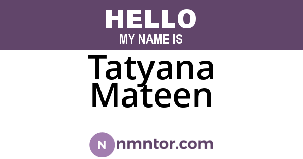 Tatyana Mateen