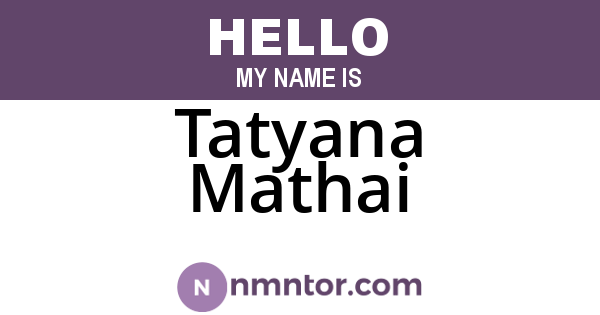 Tatyana Mathai