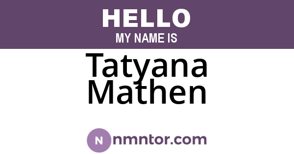 Tatyana Mathen