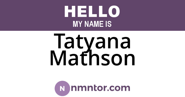 Tatyana Mathson