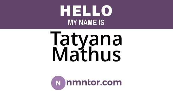 Tatyana Mathus