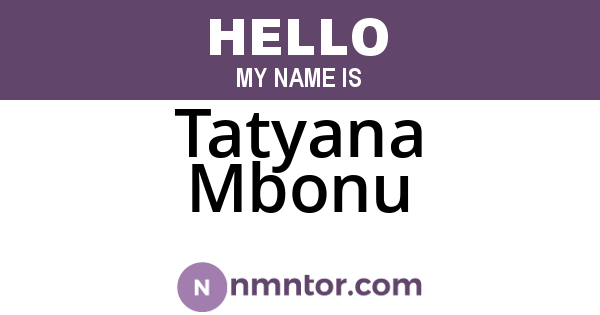 Tatyana Mbonu
