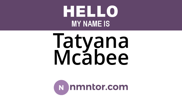 Tatyana Mcabee